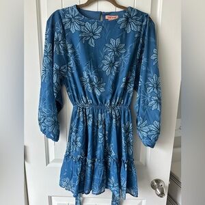 Flying Tomato Blue Floral Long Sleeve Dress